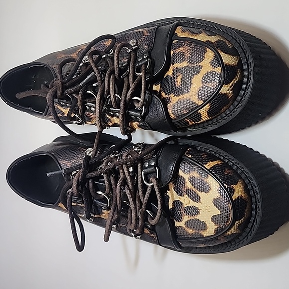 Killstar Shoes - Killstar Leopard Creepers Platform Shoes Goth Punk Alt